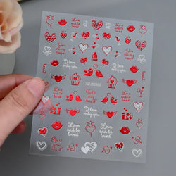 1pc Bohemian Valentine Nail Stickers 3D Self-Adhesive Fantasy Nail Art Glitter Sun, Heart, Lock, Star & Moon Designs Nail Decals (ONLINE ORDER ONLY)