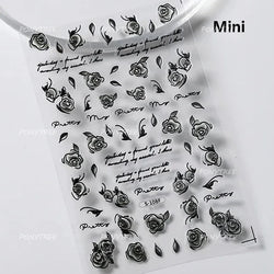 Wet Garden White Flower Leaves Elegant Beautiful Petal Delicate 5D 3D Charming Spring Adhesive Nail Art Stickers Manicure Decals (ONLINE ORDER ONLY)