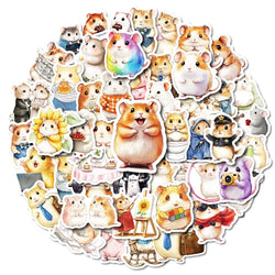 10/30/50PCS Kawaii Hamster Sticky PVC Sticker Aesthetic DIY Children's Decoration Scrapbooking Hand Accounting Supplies for Kids (Online Order Only)