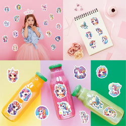 50/100Pcs Cartoon Rainbow Cute Horse Children Luggage Laptop Mobile Phone Decorative Stickers Waterproof Graffiti Wholesale (ONLINE ORDER ONLY)