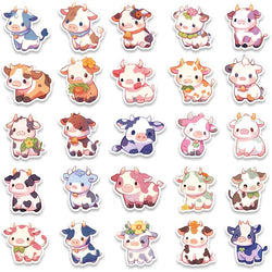 50pcs Waterproof Graffiti Cute Cartoon Cow Animal Sticker For Luggage Laptop Guitar Phone Skateboard Vinyl Decals (ONLINE ORDER ONLY)