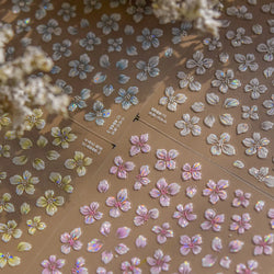 Vigour Crystal Flower Peach Blossom Garden Springtime Petal Self Adhesive Nail Art Stickers Chic Jelly Rhinestone Manicure Decal (ONLINE ORDER ONLY)