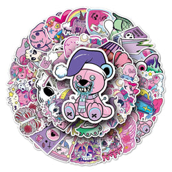 10/30/50PCS Cute Gothic Halloween Skull Magic Stickers DIY Laptop Luggage Skateboard Graffiti Decals Sticker for Kid Toys (Online Order Only)