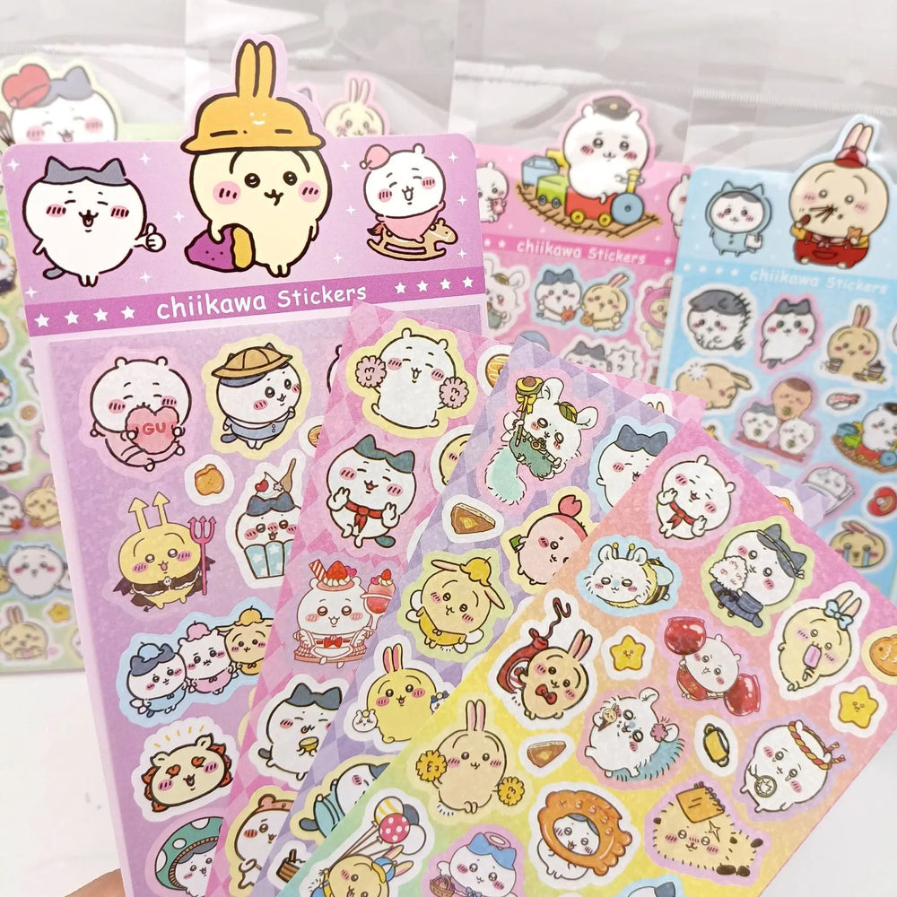 20Sheets Mix Kawaii Chiikawa Anime Stickers Cute Hand Acount  Suitcase Phone Case Laptop Stickers Kids Toys Gifts (Online Order Only)