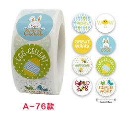 500 Pcs/Roll English Cartoon Animal Stickers Teacher Reward Students Stickers Self-adhesive Stationery Stickers (Online Order Only)
