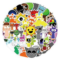Incredibox Sprunki Stickers 10/30/55PCS Cartoon Music Game Decals for Luggage Laptop Guitar Bike Skateboard (ONLINE ORDER ONLY)