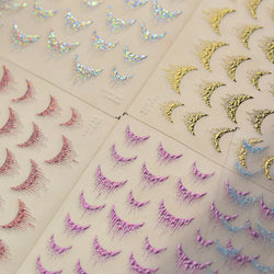 French Romantic Tassel Crescent Moon Laser Charming Gold Silver Arc Self Adhesive Nail Art Stickers Hot Stamping Manicure Decals (Online Order Only)