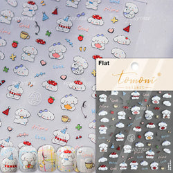 Cute Apple Fruit Dog Puppy Cat Kitten Adhesive Nail Art Sticker Charming Delicate Rhinestone Shiny Manicure Decals Nail Supplies (ONLINE ORDER ONLY)