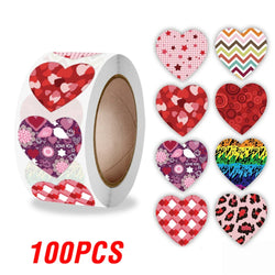 100-500pcs Heart Valentines Day Sticker Thank you Candy Bag Seal Sticker Scrapbooking Valentines Gift Box Label Decoration (ONLINE ORDER ONLY)