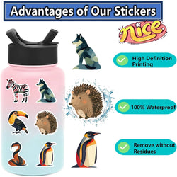 50PCS Funny Cartoon Animals Graffiti Stickers DIY Bike Travel Luggage Guitar Laptop Waterproof Cool Decal Sticker Gift (Online Order Only)
