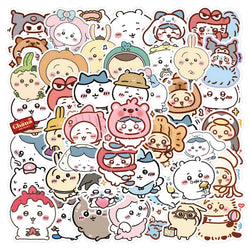 64PCS Cute Chiikawa Stickers Cartoon Laptop Phone Phone Case Luggage Fridge DIY Decal Graffiti Waterproof Sticker Kid Toy (Online Order Only)