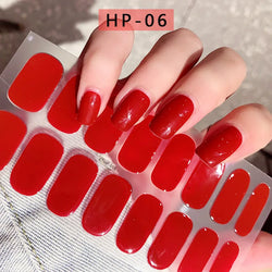 Nude Pink French Semi-Cured Gel Nail Patch Slider Adhesive Waterproof Long Lasting Full Cover Gel Nail Sticker UV Lamp Needed *^ (ONLINE ORDER ONLY)