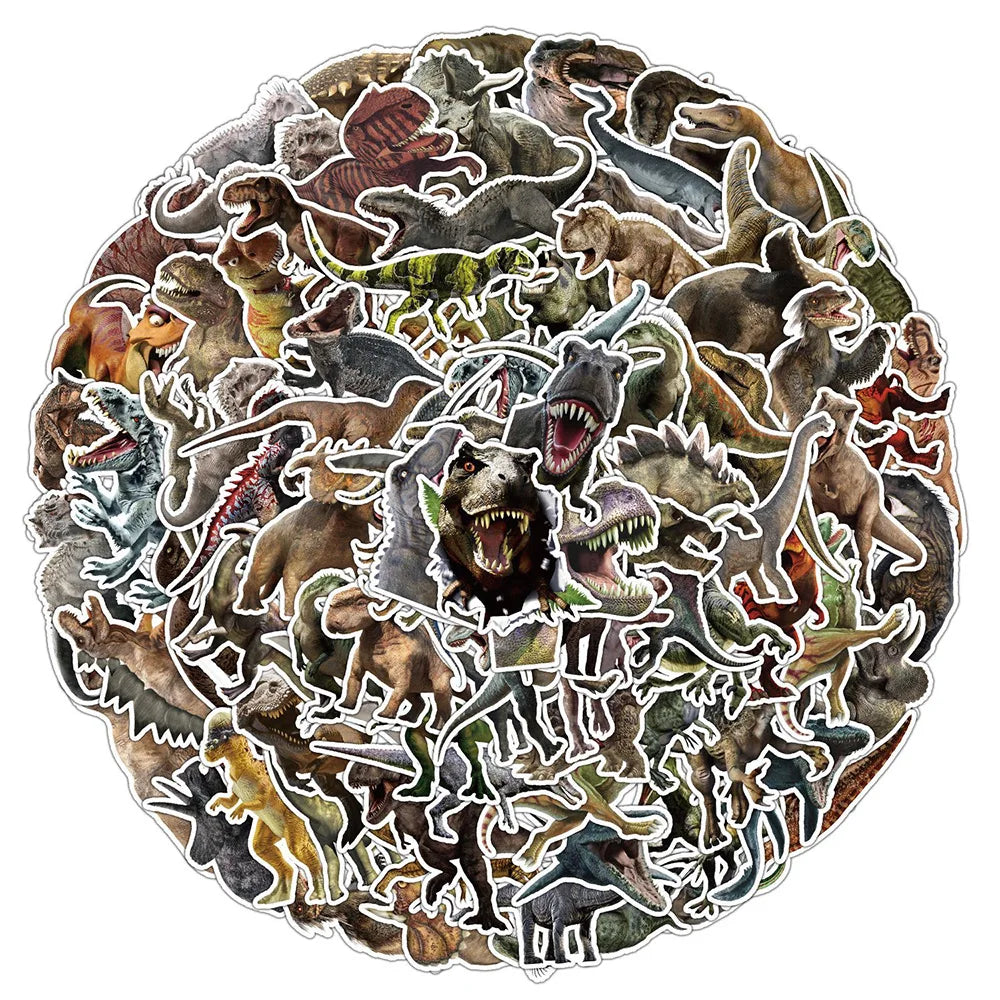 Dinosaur Cartoon Stickers Pack for Laptop, Luggage, Snowboard, Graffiti Decals (Online Order Only)