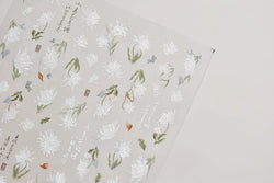 Antique Changle Flower Chrysanthemum Jade Pendant Feathers Green Leaf Adhesive Nail Art Stickers Flat Embossment Manicure Decals (Online Order Only)