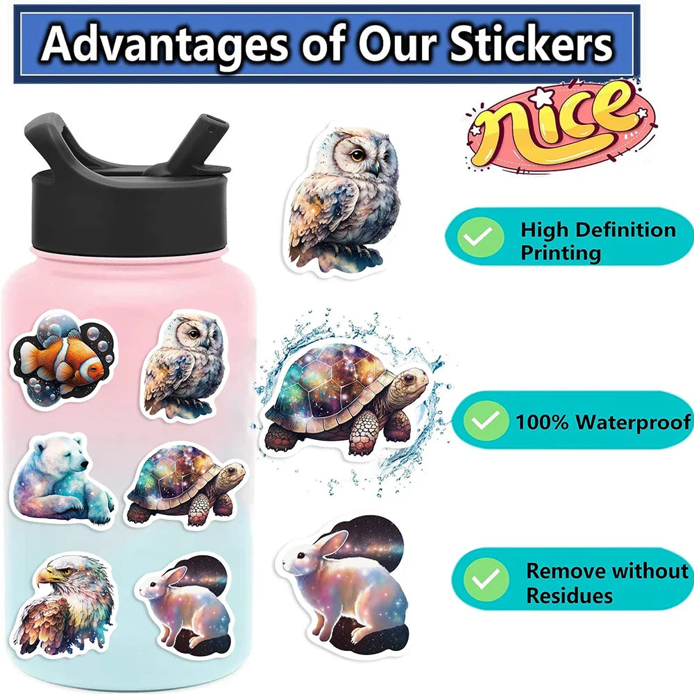 50PCS Kawaii Fantasy Animals Stickers Rabbit Bear Decals DIY Fridge Phone Luggage Guitar Wall Cute Sticker Kids Toy Gift﻿ (ONLINE ORDER ONLY)