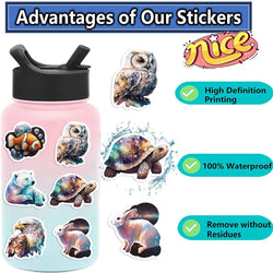 50PCS Kawaii Fantasy Animals Stickers Rabbit Bear Decals DIY Fridge Phone Luggage Guitar Wall Cute Sticker Kids Toy Gift﻿ (ONLINE ORDER ONLY)