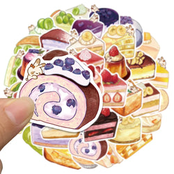 10/40Pcs Cute Kawaii Cartoon Food Cake Dessert Aesthetic Stickers Decals Laptop Phone Scrapbook Stationery Sticker Kid Toy (ONLINE ORDER ONLY)