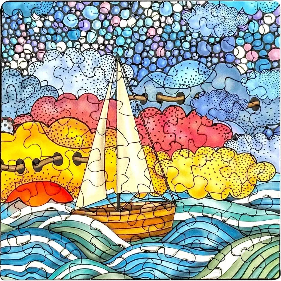Sailboat 72 Piece Pocket Jigsaw Puzzle Curiosi (ONLINE ORDER ONLY)