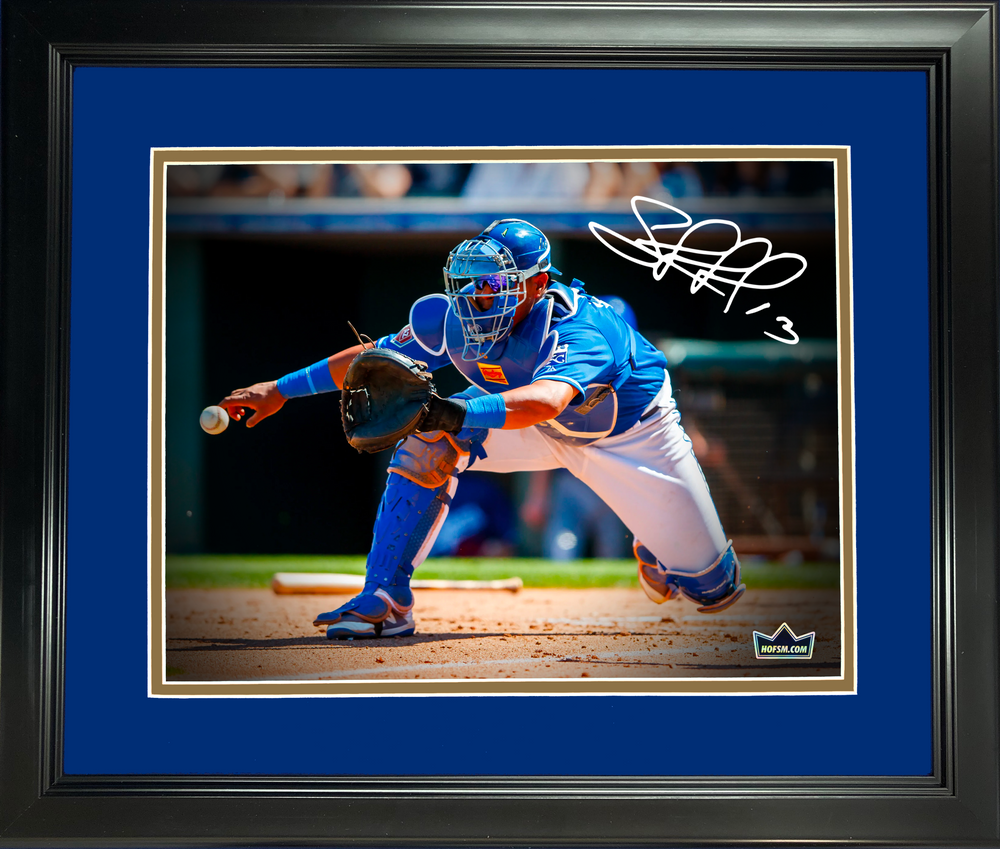 Framed Salvador Perez Kansas City Royals Facsimile Laser Engraved Signature Auto 11"x14"Baseball Photo HOFSM Holo (ONLINE ORDER ONLY)