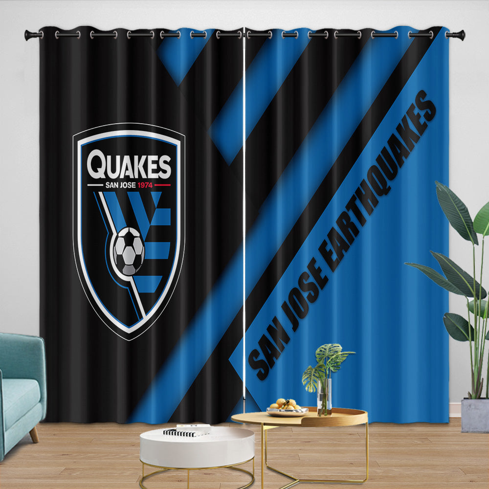 San Jose Earthquakes Curtains Blackout Window Drapes Room Decoration (Online Order Only)