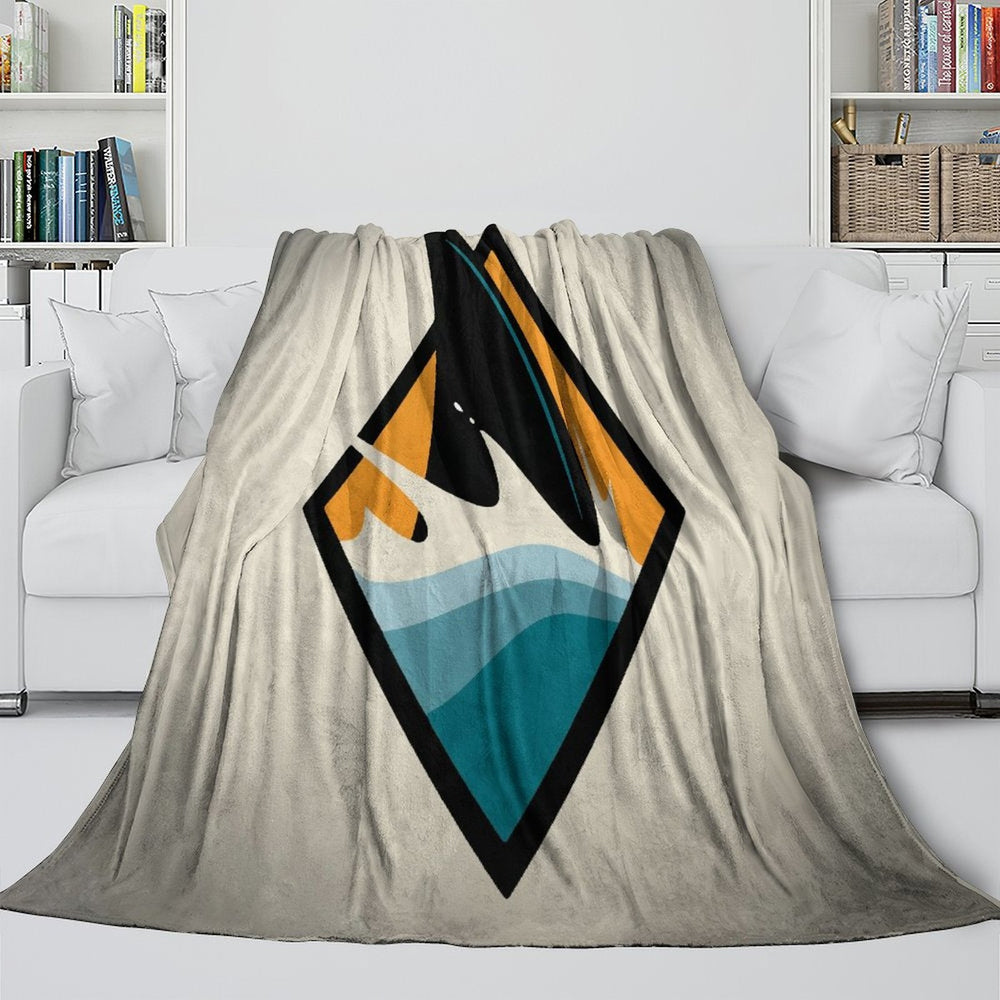 San Jose Sharks Blanket Flannel Throw Kids Room Decoration (Online Order Only)