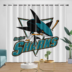 San Jose Sharks Curtains Blackout Window Drapes Room Decoration (Online Order Only)