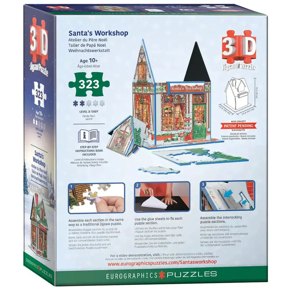 Santa's Workshop 323 Piece 3D Jigsaw Puzzle Eurographics (ONLINE ORDER ONLY)