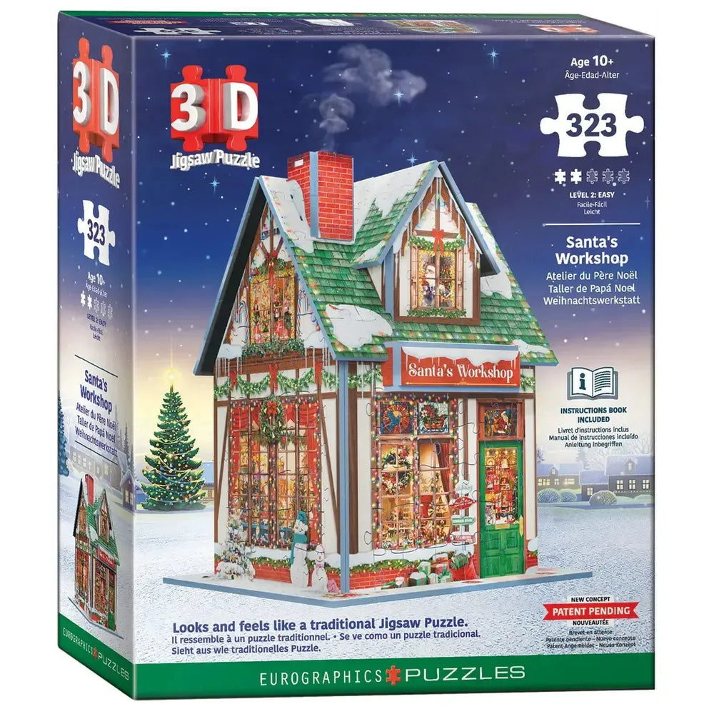 Santa's Workshop 323 Piece 3D Jigsaw Puzzle Eurographics (ONLINE ORDER ONLY)