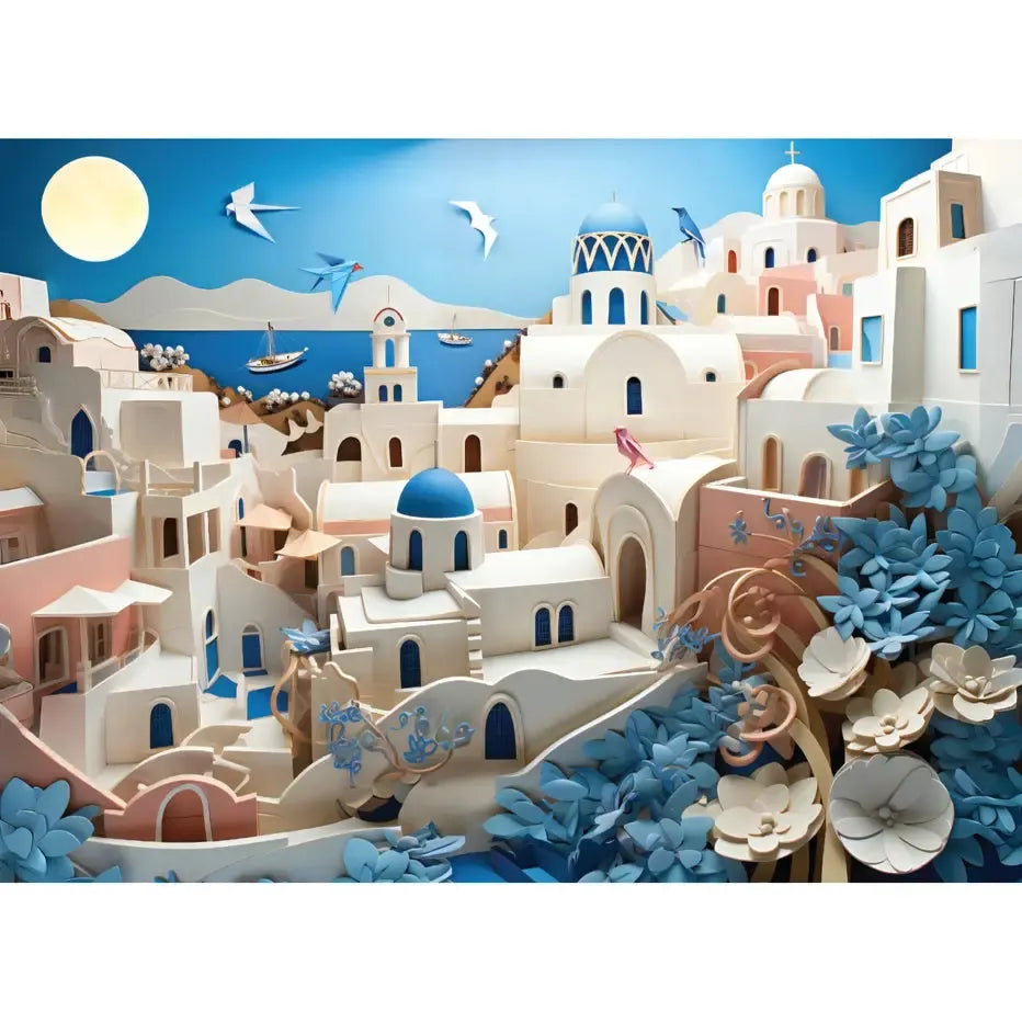 Santorini Greece 1000 Piece Jigsaw Puzzle Final Piece (ONLINE ORDER ONLY)