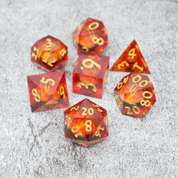 Sauron's Eye |  7 Piece Moving Eye DnD Dice Set | Acrylic RPG Gaming Dice (ONLINE ORDER ONLY)