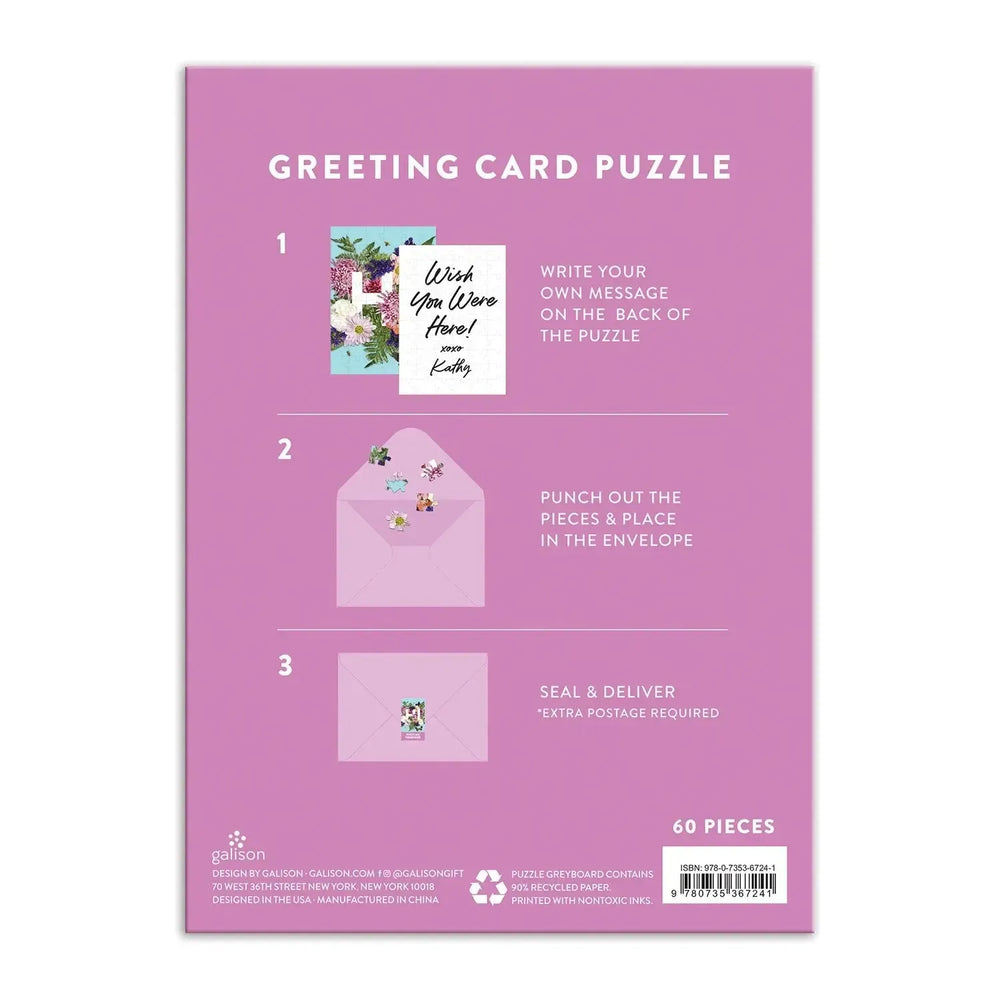 Say It with Flowers Hi Greeting Card 60 Piece Jigsaw Puzzle Galison (ONLINE ORDER ONLY)