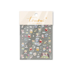 Cute Little Cat Colourful Flower Bowknot Umbrella Rain Boot Paintings Paper Boat Daisy Duckling Nail Art Sticker Manicure Decals (ONLINE ORDER ONLY)