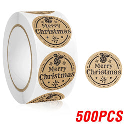 100-500pcs Merry Christmas Santa Claus Labels Stickers for Gift Package Card Envelope Wrapping Party Baking Small Business (Online Order Only)
