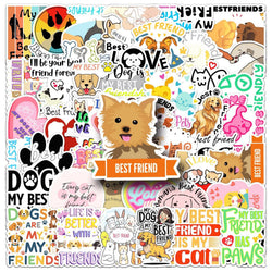 10/30/50PCS Pets are Best Friends Stickers Dog Cat Aniamls Decals Graffiti DIY Luggage Laptop Guitar Bike Skateboard Sticker Toy (ONLINE ORDER ONLY)