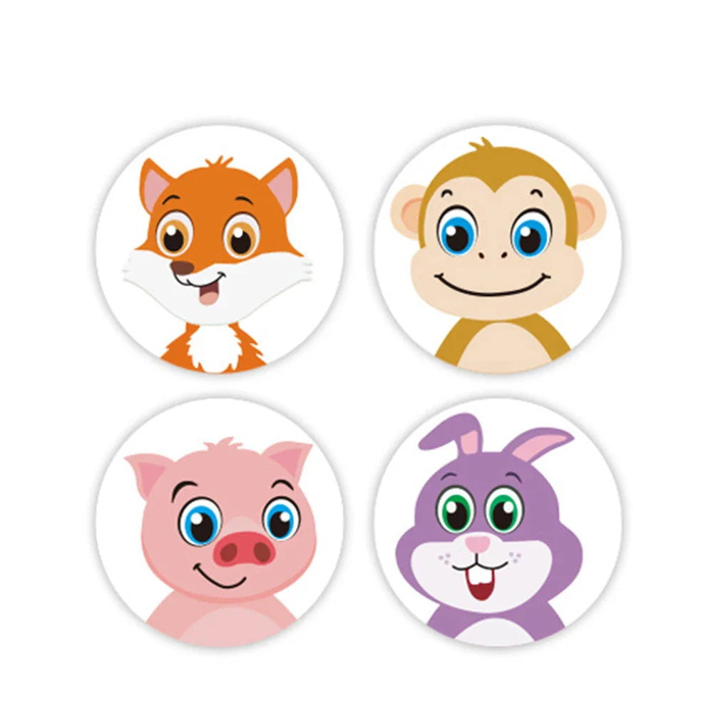 100-500pcs 1inch Cartoon Animal Children Sticker Label Thank You Cute Toy Game Sticker DIY Gift Sealing Label Decoration Supp (ONLINE ORDER ONLY)