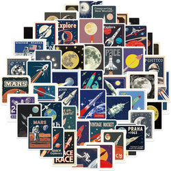 Cartoon Space Travel Stickers for Suitcase, Skateboard, Laptop, Luggage, Phone - 10/30/50Pcs (ONLINE ORDER ONLY)