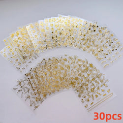 50 Sheets! 3D Flower Nail Art Stickers Decals NOT Repeat Black/White/Colorful Self Adhesive Nail Sticker Decals Random Pattern * (ONLINE ORDER ONLY)