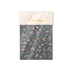Colorful Shoal of Fish Whale Ocean Shell Conch Starfish Summer Sea Jellyfish Bubble Nail Art Decoration Sticker Manicure Decals (ONLINE ORDER ONLY)