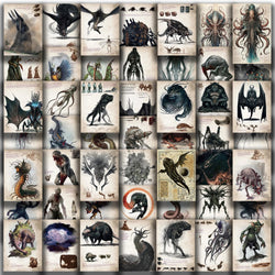 50pcs Cthulhu Mythos Monsters Funny Graffiti Stickers Vinyl Waterproof Stickers Pack For Water Bottle Laptop Scrapbook Stickers (Online Order Only)