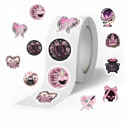 500pcs/roll Reward Pink Gothic Stickers Encourage Stickers for Kids School Teacher Supplies Kids Classic Toy Gifts Sealing Decor (ONLINE ORDER ONLY)