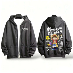 One Piece Anime Zipper Hoodie Y2K Oversized Style (ONLINE ORDER ONLY)