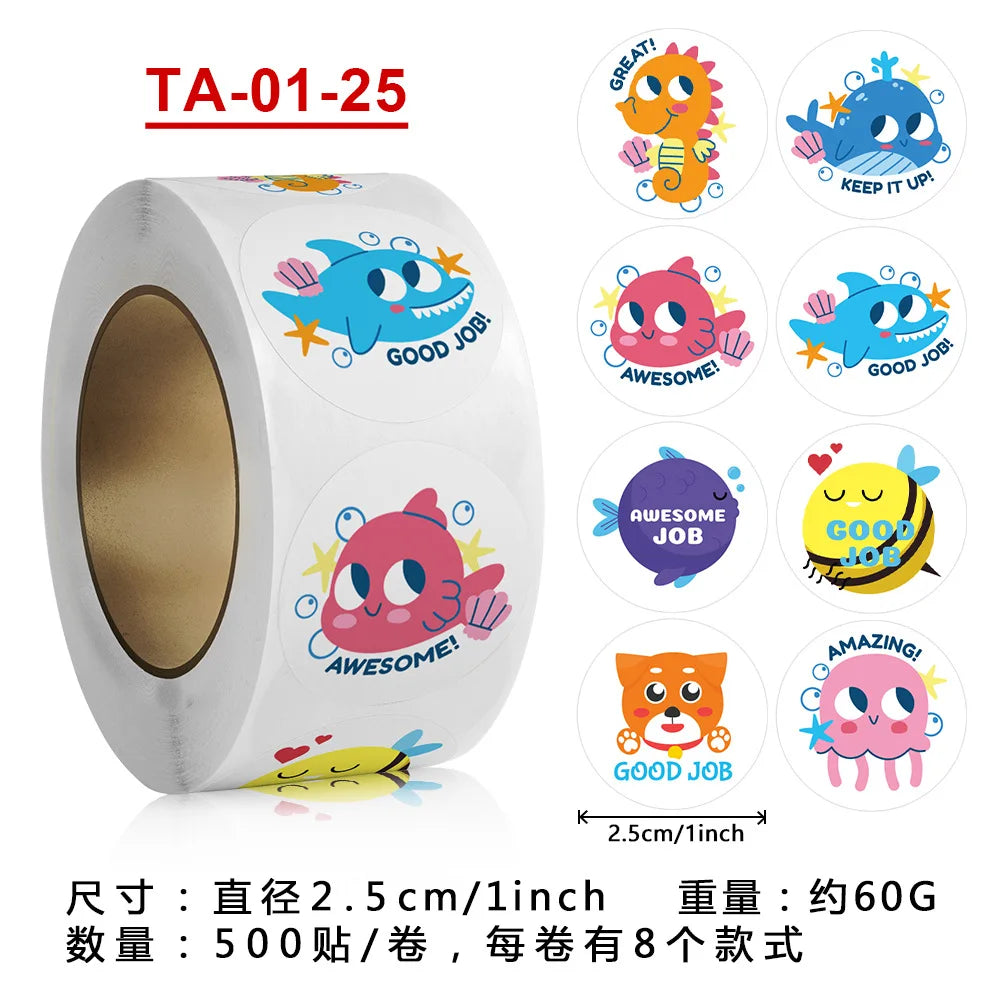 50-500pcs Cute Cartoon Sticker Kids School Teacher Supplies Classic Toy Reward Stickers Gift Sealing Decor Stationery Birthday (ONLINE ORDER ONLY)