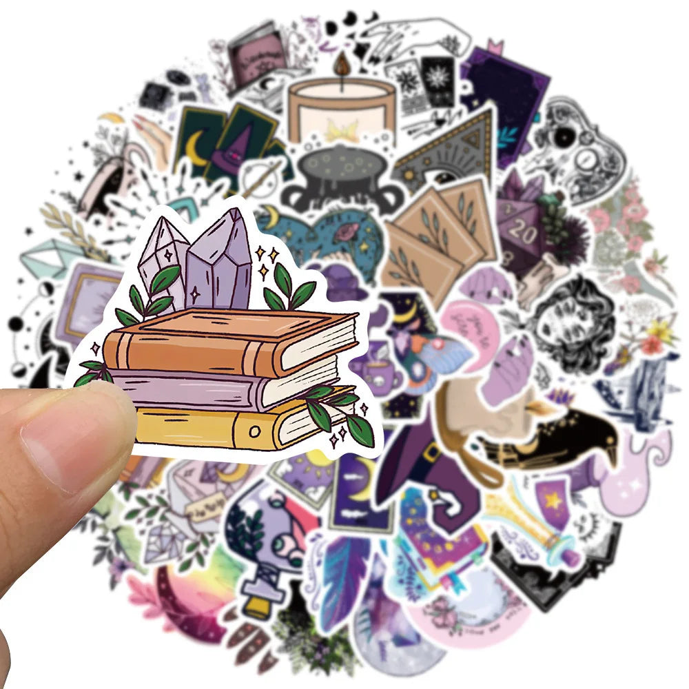 10/30/50pcs Gothic Boho Witch Magic Apothecary Graffiti Stickers Skateboard Guitar Luggage Car Phone Cool Sticker Decal Kid Toy (Online Order Only)