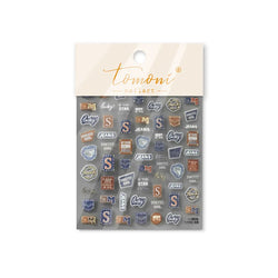 Round Jeans Square Sexy Blue Series Cowboy Lucky Beautiful Letter Self Adhesive Nail Art Sticker Pearl Rhinestone Manicure Decal (ONLINE ORDER ONLY)