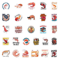 10/30/53PCS Lobster Graffiti Stickers Funny Animal Cartoon Sticker Lobster Meme DIY Fridge Luggage Laptop Phone Guitar Car Bike (ONLINE ORDER ONLY)