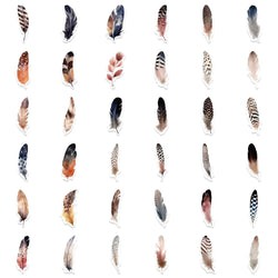 10/64PCS  Feather Decor Kawaii Small Diary Travel Paper Stickers Book Journal Label Sticker Back to School Supplies (ONLINE ORDER ONLY)