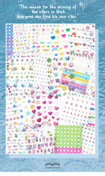 20Pages/piece Korean Ins Starlight Dot Series Decorative Stickers Phone Case Laptop DIY Idol Photocard Kawaii Journal Sticker (Online Order Only)