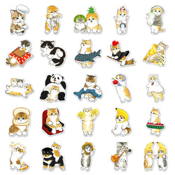 10/30/50/100PCS Cute Cat Stickers Hand Painted Cartoon Animal Decals Kids Toys Laptop Phone Guitar Decoration Graffiti Sticker (ONLINE ORDER ONLY)