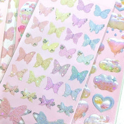 Cute Star Moon Rose Series Laser Stickers Hand Account Idol Card DIY Material Decorative Sticker Personalized Korean Stationery (ONLINE ORDER ONLY)
