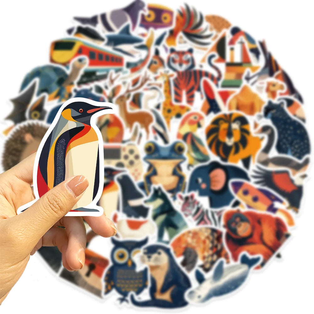 50PCS Funny Cartoon Animals Graffiti Stickers DIY Bike Travel Luggage Guitar Laptop Waterproof Cool Decal Sticker Gift (Online Order Only)